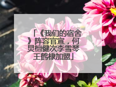 《我们的宿舍》阵容官宣，何炅檀健次李雪琴王鹤棣加盟