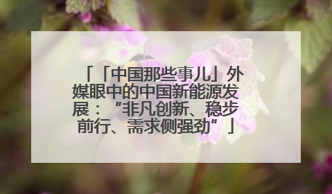 「中国那些事儿」外媒眼中的中国新能源发展：“非凡创新、稳步前行、需求侧强劲”