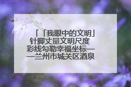 「我眼中的文明」针脚丈量文明尺度 彩线勾勒幸福坐标——兰州市城关区酒泉路街道办事处