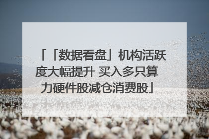 「数据看盘」机构活跃度大幅提升 买入多只算力硬件股减仓消费股