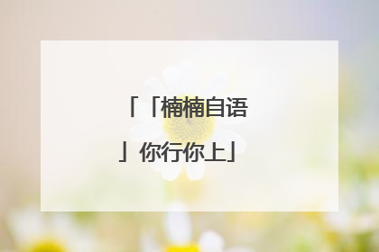 「楠楠自语」你行你上