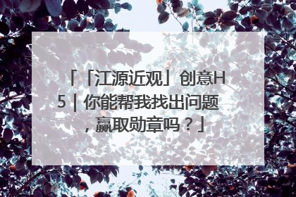 「江源近观」创意H5｜你能帮我找出问题，赢取勋章吗？