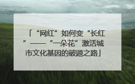 “网红”如何变“长红”——“一朵花”激活城市文化基因的破题之路