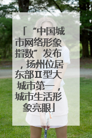 “中国城市网络形象指数”发布，扬州位居东部Ⅱ型大城市第一，城市生活形象亮眼