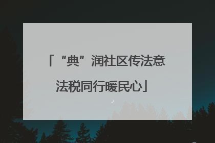 “典”润社区传法意 法税同行暖民心