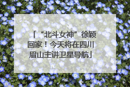 “北斗女神”徐颖回家！今天将在四川眉山主讲卫星导航