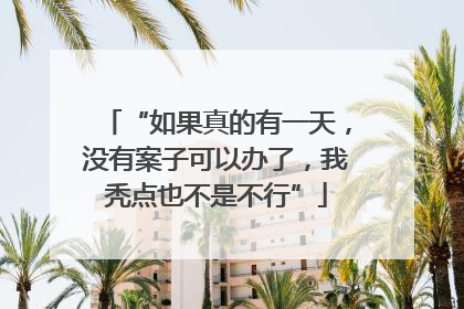 “如果真的有一天，没有案子可以办了，我秃点也不是不行”