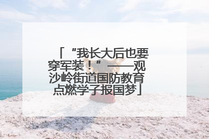 “我长大后也要穿军装！”——观沙岭街道国防教育点燃学子报国梦
