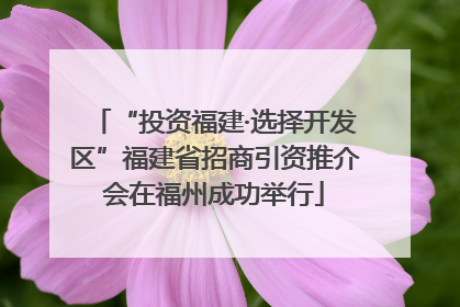 “投资福建·选择开发区”福建省招商引资推介会在福州成功举行