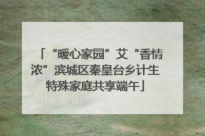 “暖心家园”艾“香情浓”滨城区秦皇台乡计生特殊家庭共享端午