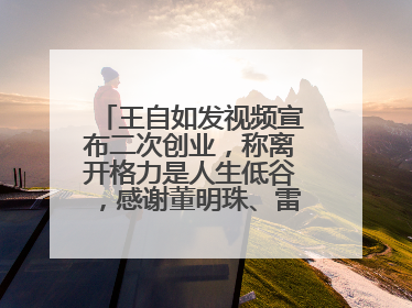 王自如发视频宣布二次创业，称离开格力是人生低谷，感谢董明珠、雷军，还回应了“工资条”：清楚自己要什么……