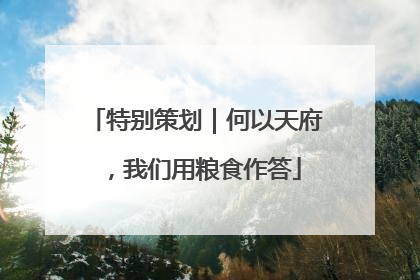 特别策划｜何以天府，我们用粮食作答