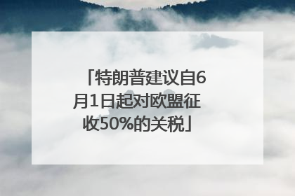 特朗普建议自6月1日起对欧盟征收50%的关税