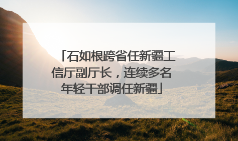石如根跨省任新疆工信厅副厅长，连续多名年轻干部调任新疆
