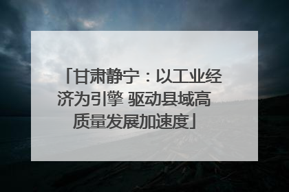 甘肃静宁：以工业经济为引擎 驱动县域高质量发展加速度