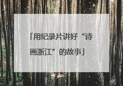 用纪录片讲好“诗画浙江”的故事