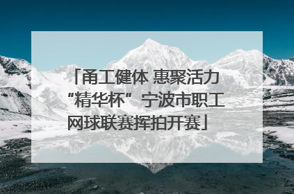 甬工健体 惠聚活力“精华杯”宁波市职工网球联赛挥拍开赛