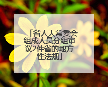 省人大常委会组成人员分组审议2件省的地方性法规