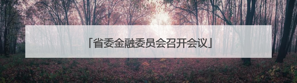 省委金融委员会召开会议
