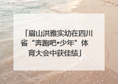 眉山洪雅实幼在四川省“奔跑吧•少年”体育大会中获佳绩