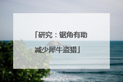 研究：锯角有助减少犀牛盗猎