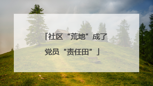 社区“荒地”成了党员“责任田”