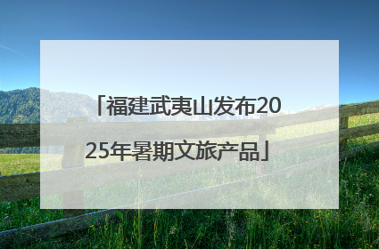 福建武夷山发布2025年暑期文旅产品