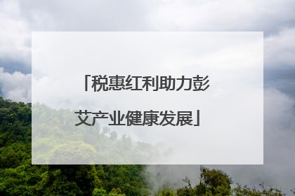 税惠红利助力彭艾产业健康发展