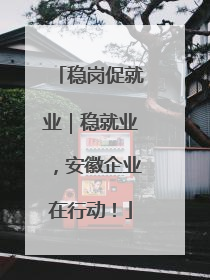 稳岗促就业｜稳就业，安徽企业在行动！