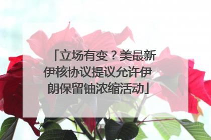 立场有变？美最新伊核协议提议允许伊朗保留铀浓缩活动