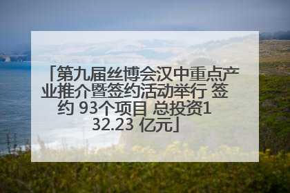 第九届丝博会汉中重点产业推介暨签约活动举行 签约 93个项目 总投资132.23 亿元