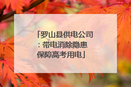 罗山县供电公司：带电消除隐患 保障高考用电