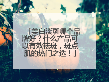 美白淡斑哪个品牌好？什么产品可以有效祛斑，斑点肌的热门之选！