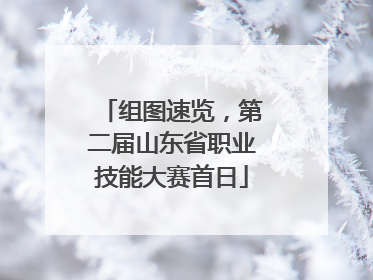 组图速览，第二届山东省职业技能大赛首日
