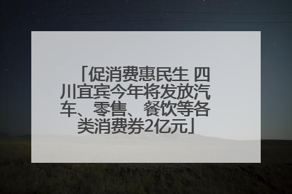 促消费惠民生 四川宜宾今年将发放汽车、零售、餐饮等各类消费券2亿元