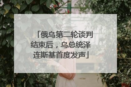 俄乌第二轮谈判结束后，乌总统泽连斯基首度发声