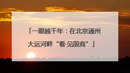 一眼越千年：在北京通州大运河畔“看·见殷商”