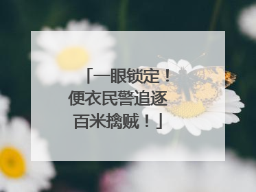 一眼锁定！便衣民警追逐百米擒贼！