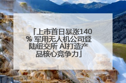 上市首日暴涨140% 军用无人机公司登陆纽交所 AI打造产品核心竞争力