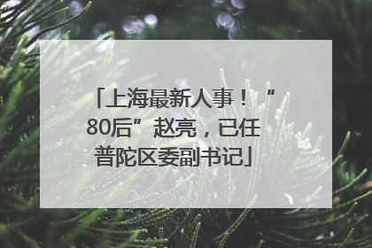 上海最新人事！“80后”赵亮，已任普陀区委副书记