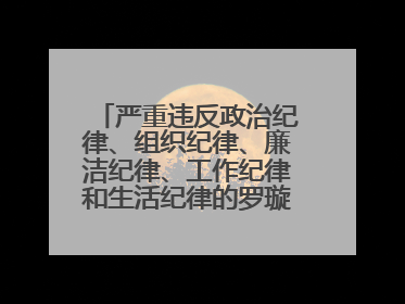 严重违反政治纪律、组织纪律、廉洁纪律、工作纪律和生活纪律的罗璇，非法收受他人巨额财物