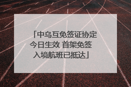 中乌互免签证协定今日生效 首架免签入境航班已抵达