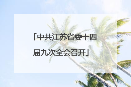中共江苏省委十四届九次全会召开