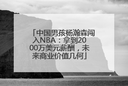 中国男孩杨瀚森闯入NBA：拿到2000万美元薪酬，未来商业价值几何
