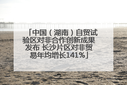 中国（湖南）自贸试验区对非合作创新成果发布 长沙片区对非贸易年均增长141%