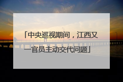 中央巡视期间，江西又一官员主动交代问题
