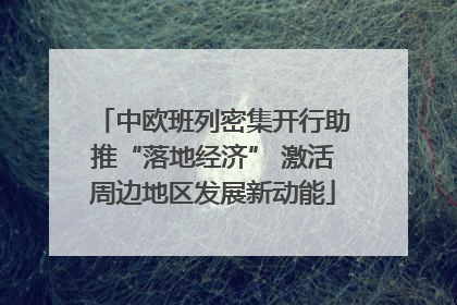 中欧班列密集开行助推“落地经济” 激活周边地区发展新动能