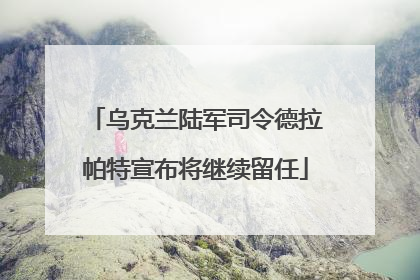 乌克兰陆军司令德拉帕特宣布将继续留任