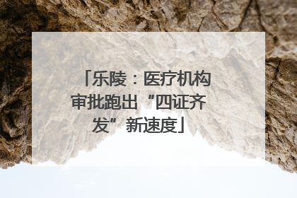 乐陵：医疗机构审批跑出“四证齐发”新速度