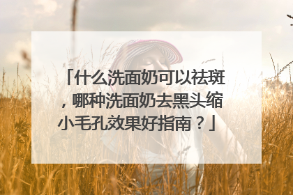 什么洗面奶可以祛斑，哪种洗面奶去黑头缩小毛孔效果好指南？